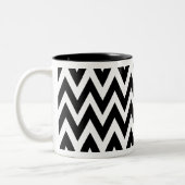 Tasse 2 Couleurs Chevron rêve le café noir et blanc (Gauche)