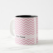 Tasse 2 Couleurs chevron rose et blanc (Devant gauche)