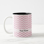 Tasse 2 Couleurs chevron rose et blanc (Gauche)