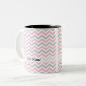 Tasse 2 Couleurs chevron rose et gris (Devant gauche)