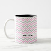 Tasse 2 Couleurs chevron rose et gris (Gauche)