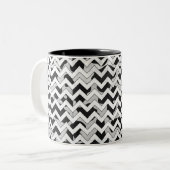 Tasse 2 Couleurs Chevron Vache noir et blanc (Devant gauche)