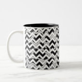 Tasse 2 Couleurs Chevron Vache noir et blanc (Gauche)