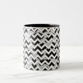 Tasse 2 Couleurs Chevron Vache noir et blanc (Centre)