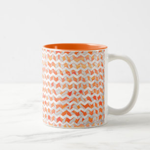 Tasse 2 Couleurs Chevron Zèbre Orange et Blanc