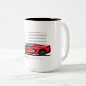 Tasse 2 Couleurs Chevy Corvette C8 Black Illustration (Devant droit)