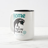 Tasse 2 Couleurs Chez moi, où est mon chat (Devant gauche)