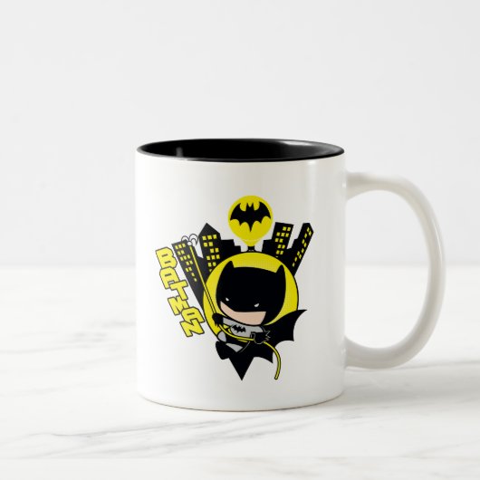 Tasse 2 Couleurs Chibi Batman Évolue La Ville (Droit)