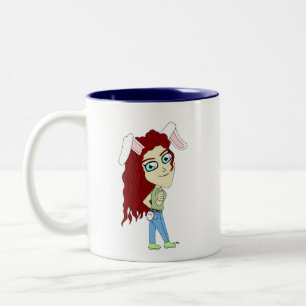 Tasse 2 Couleurs Chibi Bunnygirl donne des pouces
