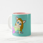 Tasse 2 Couleurs chibi catgirl (Devant gauche)
