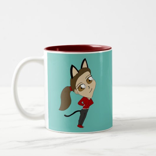 Tasse 2 Couleurs chibi catgirl (Gauche)