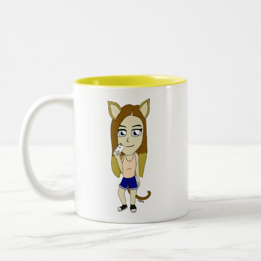 Tasse 2 Couleurs Chibi Catgirl (Gauche)