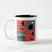 Tasse 2 Couleurs Chibi Harley Quinn Checker Motif (Gauche)
