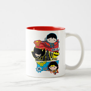 Tasse 2 Couleurs Chibi Héros Prêts À L'Action !