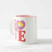 Tasse 2 Couleurs Chibi Supergirl LOVE (Devant gauche)
