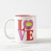 Tasse 2 Couleurs Chibi Supergirl LOVE (Gauche)