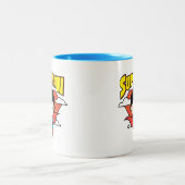 Tasse 2 Couleurs Chibi Superman Polka Dot Shield et nom (Centre)