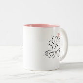 Tasse 2 Couleurs Chic moderne Nom personnalisé Script Hot Chocolate (Devant droit)