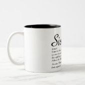 Tasse 2 Couleurs Chic Script Noir et Blanc Définition de sœur cool (Gauche)