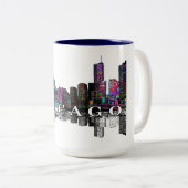 Tasse 2 Couleurs Chicago, Illinois en graffiti (Devant droit)