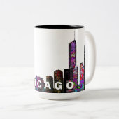 Tasse 2 Couleurs Chicago, Illinois en graffiti (Devant droit)