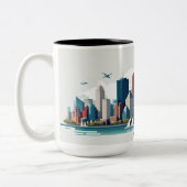 Tasse 2 Couleurs Chicago Skyline Mug, 15oz (Gauche)