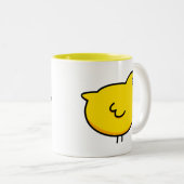 Tasse 2 Couleurs Chick Jaune, Votre Texte Ici (Devant droit)