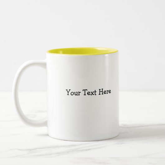 Tasse 2 Couleurs Chick Jaune, Votre Texte Ici (Gauche)