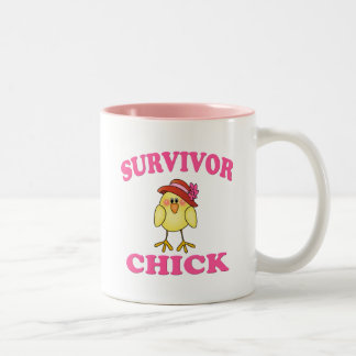 Tasse 2 Couleurs Chick survivant du cancer du sein rose