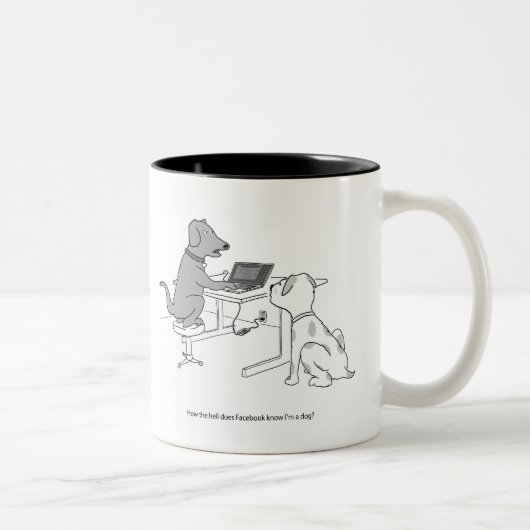 Tasse 2 Couleurs Chien #2 de Facebook (Droit)