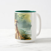 Tasse 2 Couleurs Chien à Woods (Devant droit)