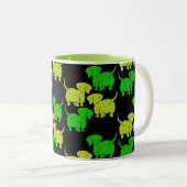 Tasse 2 Couleurs Chien allemand Dachshund Motifs (Devant droit)