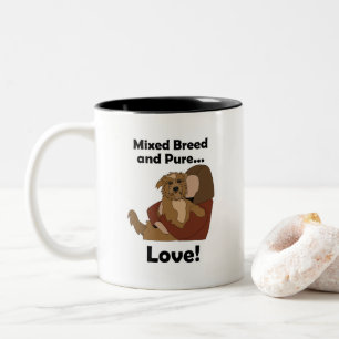 Tasse 2 Couleurs Chien bâtard Race mixte Amour pur Anniversaire de