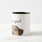 Tasse 2 Couleurs Chien Beagle Comment vas-tu ?Mug (Centre)