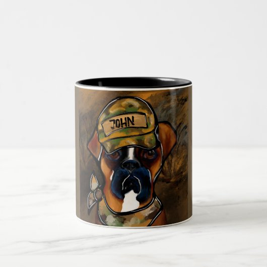 Tasse 2 Couleurs Chien Boxer (Centre)