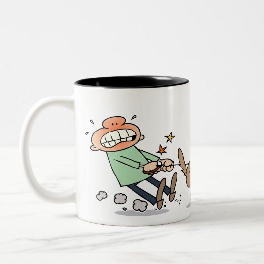 Tasse 2 Couleurs Chien chassant un écureuil (Gauche)