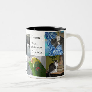 Tasse 2 Couleurs Chien, chats, oiseaux, meilleurs amis