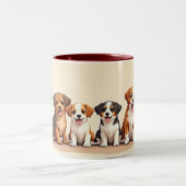 Tasse 2 Couleurs Chien chéris (Centre)