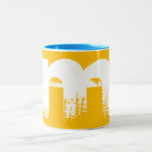 Tasse 2 Couleurs Chien chinois blanc Année Anniversaire Monogramme (Centre)