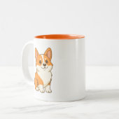 Tasse 2 Couleurs Chien Corgi Mignon (Devant gauche)