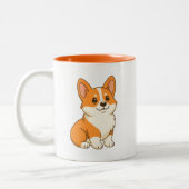 Tasse 2 Couleurs Chien Corgi Mignon (Gauche)