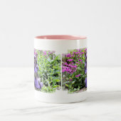 Tasse 2 Couleurs Chien crêté chinois pourpre en fleurs roses (Centre)