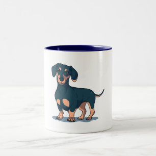 TASSE 2 COULEURS CHIEN DACHSHING