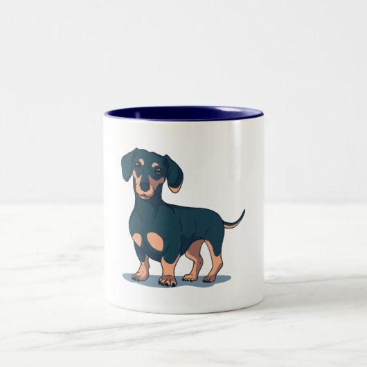 TASSE 2 COULEURS CHIEN DACHSHING (Centre)