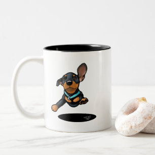 Tasse 2 Couleurs Chien Dachshund volant