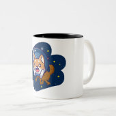 Tasse 2 Couleurs Chien dans l'espace (Devant droit)