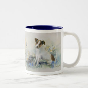 Tasse 2 Couleurs Chien d'aquarelle de Jack Russell Terrier