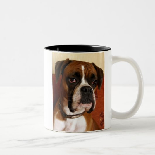 Tasse 2 Couleurs Chien de boxeur (Droit)