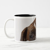 Tasse 2 Couleurs chien de boxeur avec des écouteurs (Gauche)