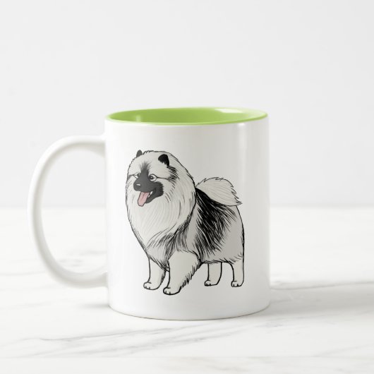 Tasse 2 Couleurs Chien de dessin Keeshond | Cute Keesie (Gauche)